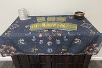 Floral Moon Phase Altar Cloth, Tarot Cloth, Altar Decor, Tapestry, Dice Mat, Centerpiece