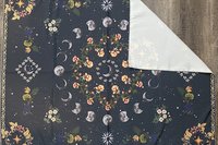 Floral Moon Phase Altar Cloth, Tarot Cloth, Altar Decor, Tapestry, Dice Mat, Centerpiece