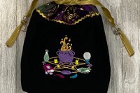 Pentacle Altar Tarot Bag / Keepsake Bag / Drawstring Bag / Oracle Bag / Jewelry Bag / Purse / Crystal Bag / Gift Bag / Tarot Pouch