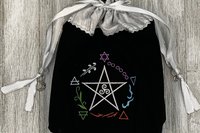 Elemental Pentacle Tarot Bag / Keepsake Bag / Drawstring Bag / Oracle Bag / Jewelry Bag / Crystal Bag / Gift Bag / Tarot Pouch / Herb Bag