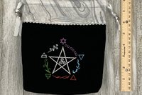 Elemental Pentacle Tarot Bag / Keepsake Bag / Drawstring Bag / Oracle Bag / Jewelry Bag / Crystal Bag / Gift Bag / Tarot Pouch / Herb Bag