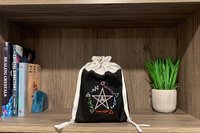 Elemental Pentacle Tarot Bag / Keepsake Bag / Drawstring Bag / Oracle Bag / Jewelry Bag / Crystal Bag / Gift Bag / Tarot Pouch / Herb Bag