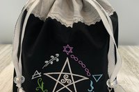 Elemental Pentacle Tarot Bag / Keepsake Bag / Drawstring Bag / Oracle Bag / Jewelry Bag / Crystal Bag / Gift Bag / Tarot Pouch / Herb Bag