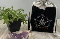 Elemental Pentacle Tarot Bag / Keepsake Bag / Drawstring Bag / Oracle Bag / Jewelry Bag / Crystal Bag / Gift Bag / Tarot Pouch / Herb Bag