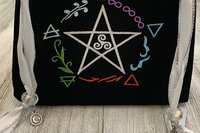 Elemental Pentacle Tarot Bag / Keepsake Bag / Drawstring Bag / Oracle Bag / Jewelry Bag / Crystal Bag / Gift Bag / Tarot Pouch / Herb Bag