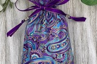 Purple Filigree Tarot Bag/ Custom Tarot Pouch/ Keepsake Bag / Drawstring Bag / Oracle Bag / Crystal Bag / Tarot Pouch / Cosmetic Bag