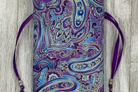 Purple Filigree Tarot Bag/ Custom Tarot Pouch/ Keepsake Bag / Drawstring Bag / Oracle Bag / Crystal Bag / Tarot Pouch / Cosmetic Bag