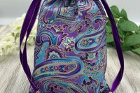 Purple Filigree Tarot Bag/ Custom Tarot Pouch/ Keepsake Bag / Drawstring Bag / Oracle Bag / Crystal Bag / Tarot Pouch / Cosmetic Bag