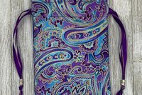 Purple Filigree Tarot Bag/ Custom Tarot Pouch/ Keepsake Bag / Drawstring Bag / Oracle Bag / Crystal Bag / Tarot Pouch / Cosmetic Bag