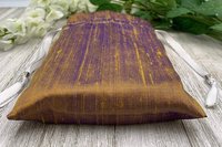 Silk & Silk Lined Tarot Bag, Gold and Purple/ Custom Tarot Pouch/ Keepsake Bag / Drawstring Bag / Oracle Bag / Crystal Bag / Tarot Pouch