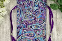 Purple Filigree Tarot Bag/ Custom Tarot Pouch/ Keepsake Bag / Drawstring Bag / Oracle Bag / Crystal Bag / Tarot Pouch / Cosmetic Bag