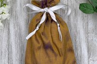 Silk & Silk Lined Tarot Bag, Gold and Purple/ Custom Tarot Pouch/ Keepsake Bag / Drawstring Bag / Oracle Bag / Crystal Bag / Tarot Pouch