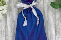 Silk & Silk Lined Tarot Bag, Blue and pink/ Custom Tarot Pouch/ Keepsake Bag / Drawstring Bag / Oracle Bag / Crystal Bag / Tarot Pouch