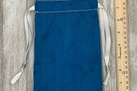 Silk & Silk Lined Tarot Bag, Blue and Black / Custom Tarot Pouch/ Keepsake Bag / Drawstring Bag / Oracle Bag / Crystal Bag / Tarot Pouch