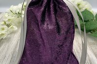 Velvet - Metallic Purple Tarot Bag/ Custom Tarot Pouch/ Keepsake Bag / Drawstring Bag / Oracle Bag / Crystal Bag / Tarot Pouch