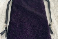 Velvet - Purple Glitter Tarot Bag/ Custom Tarot Pouch/ Keepsake Bag / Drawstring Bag / Oracle Bag / Crystal Bag / Tarot Pouch / Cosmetic Bag