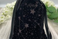 Velvet - Glitter Stars Tarot Bag/ Custom Tarot Pouch/ Keepsake Bag / Drawstring Bag / Oracle Bag / Crystal Bag / Tarot Pouch / Cosmetic Bag