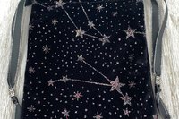 Velvet - Glitter Stars Tarot Bag/ Custom Tarot Pouch/ Keepsake Bag / Drawstring Bag / Oracle Bag / Crystal Bag / Tarot Pouch / Cosmetic Bag