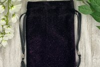 Velvet - Purple Glitter Tarot Bag/ Custom Tarot Pouch/ Keepsake Bag / Drawstring Bag / Oracle Bag / Crystal Bag / Tarot Pouch / Cosmetic Bag