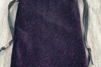 Velvet - Purple Glitter Tarot Bag/ Custom Tarot Pouch/ Keepsake Bag / Drawstring Bag / Oracle Bag / Crystal Bag / Tarot Pouch / Cosmetic Bag