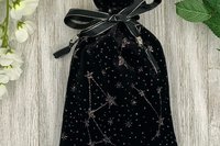 Velvet - Glitter Stars Tarot Bag/ Custom Tarot Pouch/ Keepsake Bag / Drawstring Bag / Oracle Bag / Crystal Bag / Tarot Pouch / Cosmetic Bag