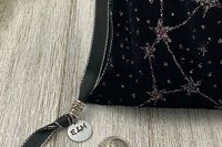 Velvet - Glitter Stars Tarot Bag/ Custom Tarot Pouch/ Keepsake Bag / Drawstring Bag / Oracle Bag / Crystal Bag / Tarot Pouch / Cosmetic Bag