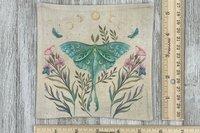 MINI Altar Cloth - Luna Moth Cream, Traveling Altar Cloth, Portable Altar Cloth, Small Spaces Altar, Home Office Altar