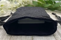 Velvet - Silver Glitter Tarot Bag/ Custom Tarot Pouch/ Keepsake Bag / Drawstring Bag / Oracle Bag / Crystal Bag / Tarot Pouch / Cosmetic Bag