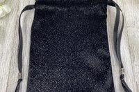 Velvet - Silver Glitter Tarot Bag/ Custom Tarot Pouch/ Keepsake Bag / Drawstring Bag / Oracle Bag / Crystal Bag / Tarot Pouch / Cosmetic Bag