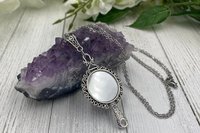 Silver Mirror Necklace, Protection Necklace, Wiccan jewelry, Witch necklace, Witchcraft jewelry, Pagan jewelry