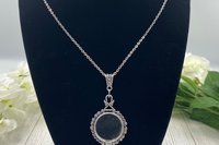 Silver Mirror Necklace, Protection Necklace, Wiccan jewelry, Witch necklace, Witchcraft jewelry, Pagan jewelry