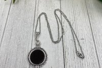 Silver Mirror Necklace, Protection Necklace, Wiccan jewelry, Witch necklace, Witchcraft jewelry, Pagan jewelry