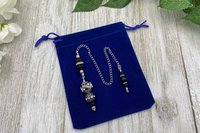 Black Obsidian Pendulum, Crystal Pendulum, Divination Pendulum, Metal Pendulum, Dowsing Pendulum, Energy Healing Pendulum Draft