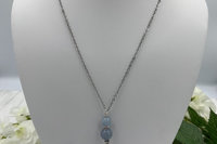 Angelic Connection Necklace, Anti -Anxiety Necklace, Psychic Connection Necklace, Angelite Aquamarine Necklace