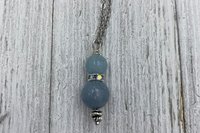 Angelic Connection Necklace, Anti -Anxiety Necklace, Psychic Connection Necklace, Angelite Aquamarine Necklace