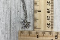 Rhinestone Flower Necklace, Floral Pendant Necklace, Minimalistic Necklace