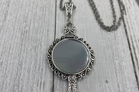 Silver Mirror Necklace, Protection Necklace, Wiccan jewelry, Witch necklace, Witchcraft jewelry, Pagan jewelry