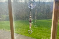 Rose Quartz Car Charm / Suncatcher, Widow Suncatcher, Mirror Accessory