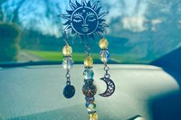 Prosperity Citrine Sun Car Charm / Suncatcher, Widow Suncatcher, Mirror Accessory