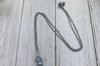 Angelic Connection Necklace, Anti -Anxiety Necklace, Psychic Connection Necklace, Angelite Aquamarine Necklace