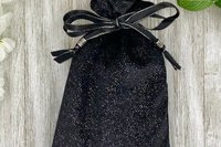 Velvet - Silver Glitter Tarot Bag/ Custom Tarot Pouch/ Keepsake Bag / Drawstring Bag / Oracle Bag / Crystal Bag / Tarot Pouch / Cosmetic Bag