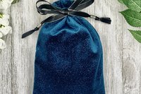 Teal Velvet Tarot Bag/ Custom Tarot Pouch/ Keepsake Bag / Drawstring Bag / Oracle Bag / Crystal Bag / Tarot Pouch / Cosmetic Bag