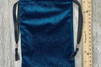 Teal Velvet Tarot Bag/ Custom Tarot Pouch/ Keepsake Bag / Drawstring Bag / Oracle Bag / Crystal Bag / Tarot Pouch / Cosmetic Bag