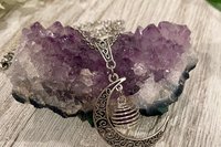 Choose Your Crystal Moon Necklace, Protection Necklace, Shield, Psychic Protection, Cham Necklace, Mystery necklace