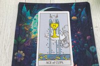 MINI Altar Cloth - Moon Garden, Traveling Altar Cloth, Portable Altar Cloth, Small Spaces Altar, Home Office Altar