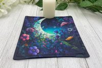 MINI Altar Cloth - Moon Garden, Traveling Altar Cloth, Portable Altar Cloth, Small Spaces Altar, Home Office Altar