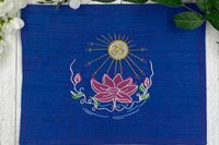 Embroidered Silk Lotus Altar Cloth, Traveling Altar Cloth, Portable Altar Cloth, Small Spaces Altar, Home Office Altar