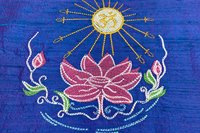 Embroidered Silk Lotus Altar Cloth, Traveling Altar Cloth, Portable Altar Cloth, Small Spaces Altar, Home Office Altar