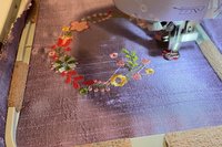 Embroidered Silk Floral Moon Altar Cloth, Traveling Altar Cloth, Portable Altar Cloth, Small Spaces Altar, Home Office Altar