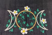 Embroidered Silk Triple Moon Altar Cloth, Altar Decor, Tarot Altar Cloth, Portable Altar Cloth, Small Spaces Altar, Home Office Altar